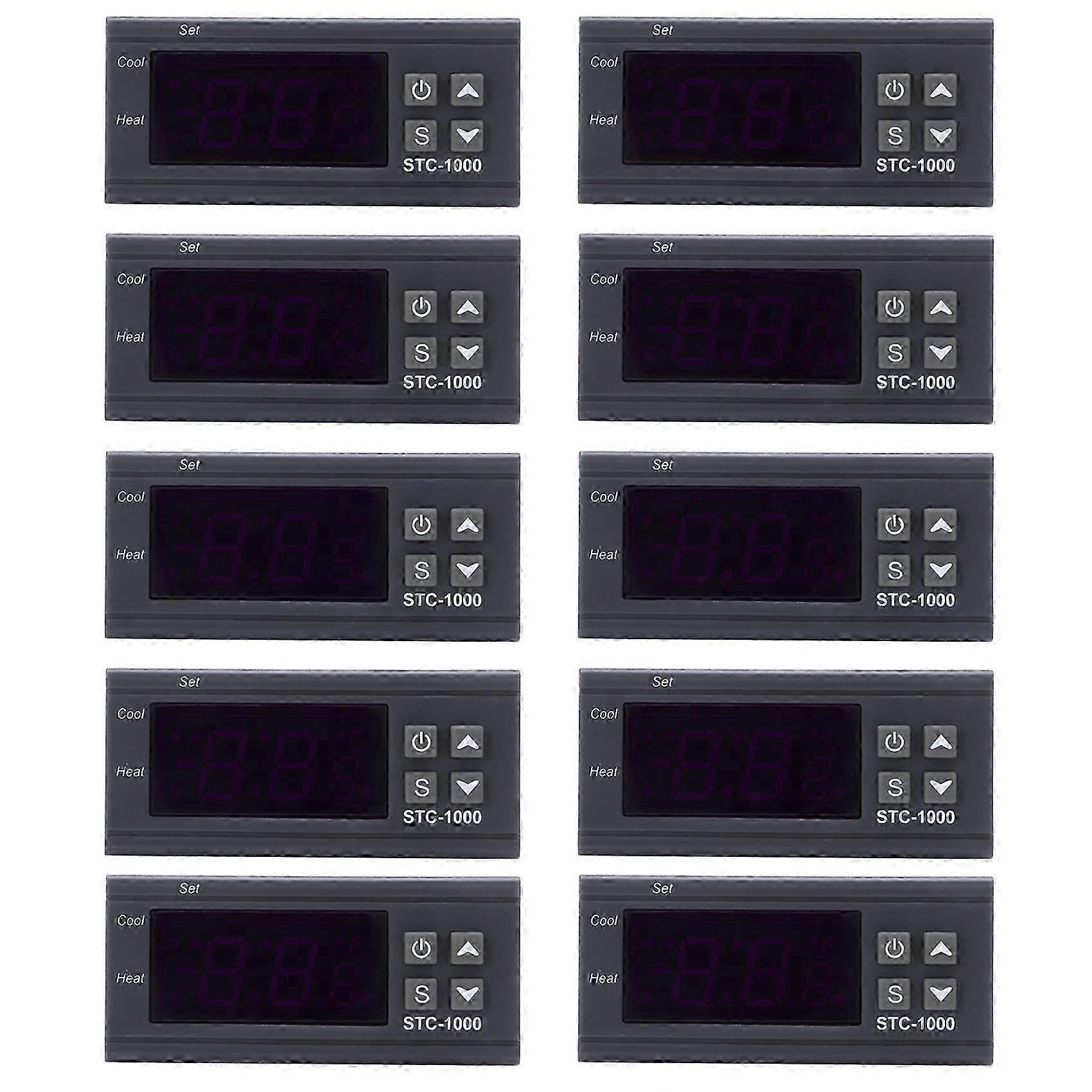 10 Pack 220V Digital STC-1000 Temperature Controller Thermostat Regulator with Sensor Probe for Precise Control