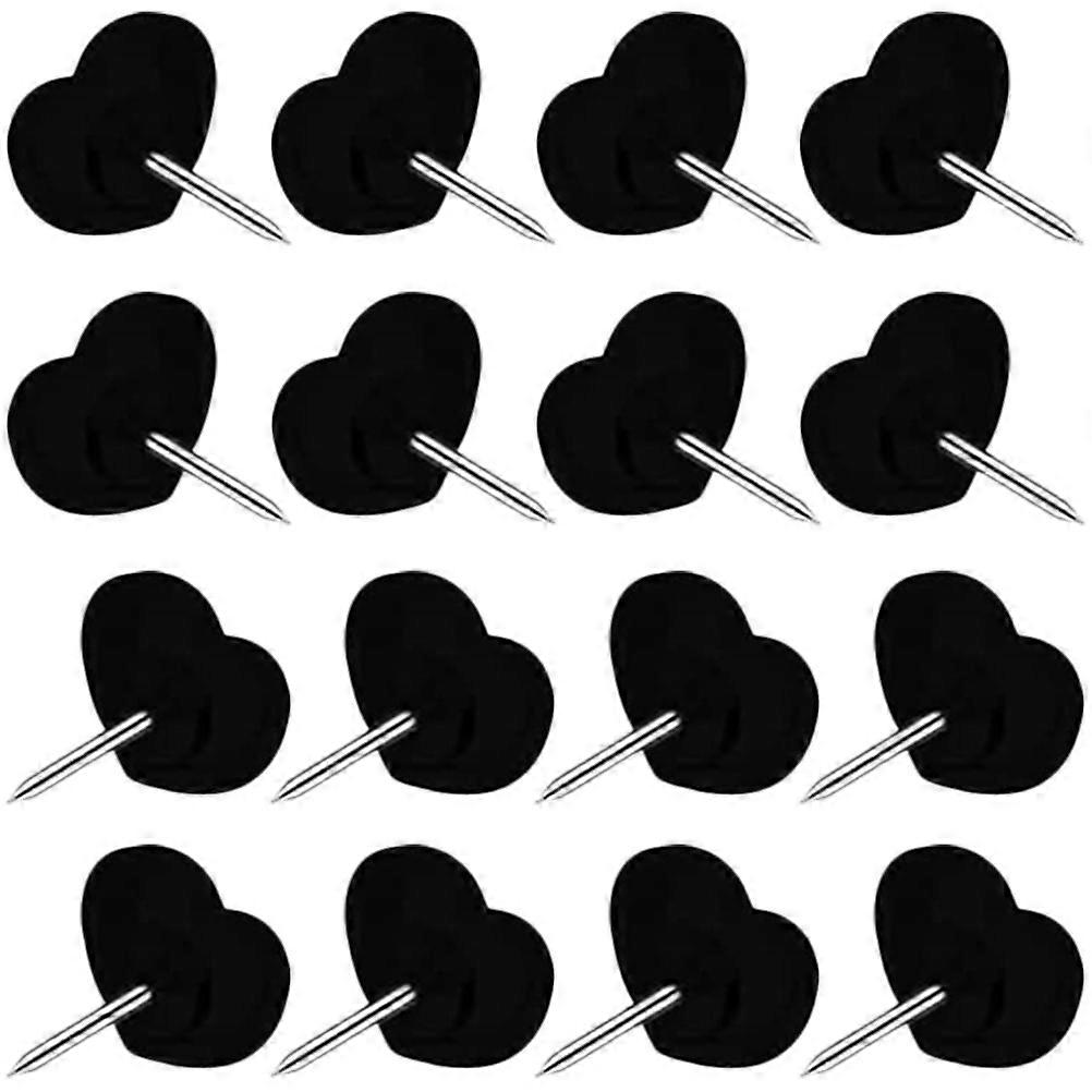 Heart Shaped Thumb Tacks Black Multi-Function Push Pin 200Pcs Set