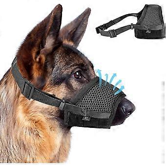 Dog Muzzle for Large Dogs, Soft Mesh Muzzle with Adjustable Strap, Breathable Muzzle for Dogs to Prevent Biting and Barking, Comfortable Dog Muzzle
