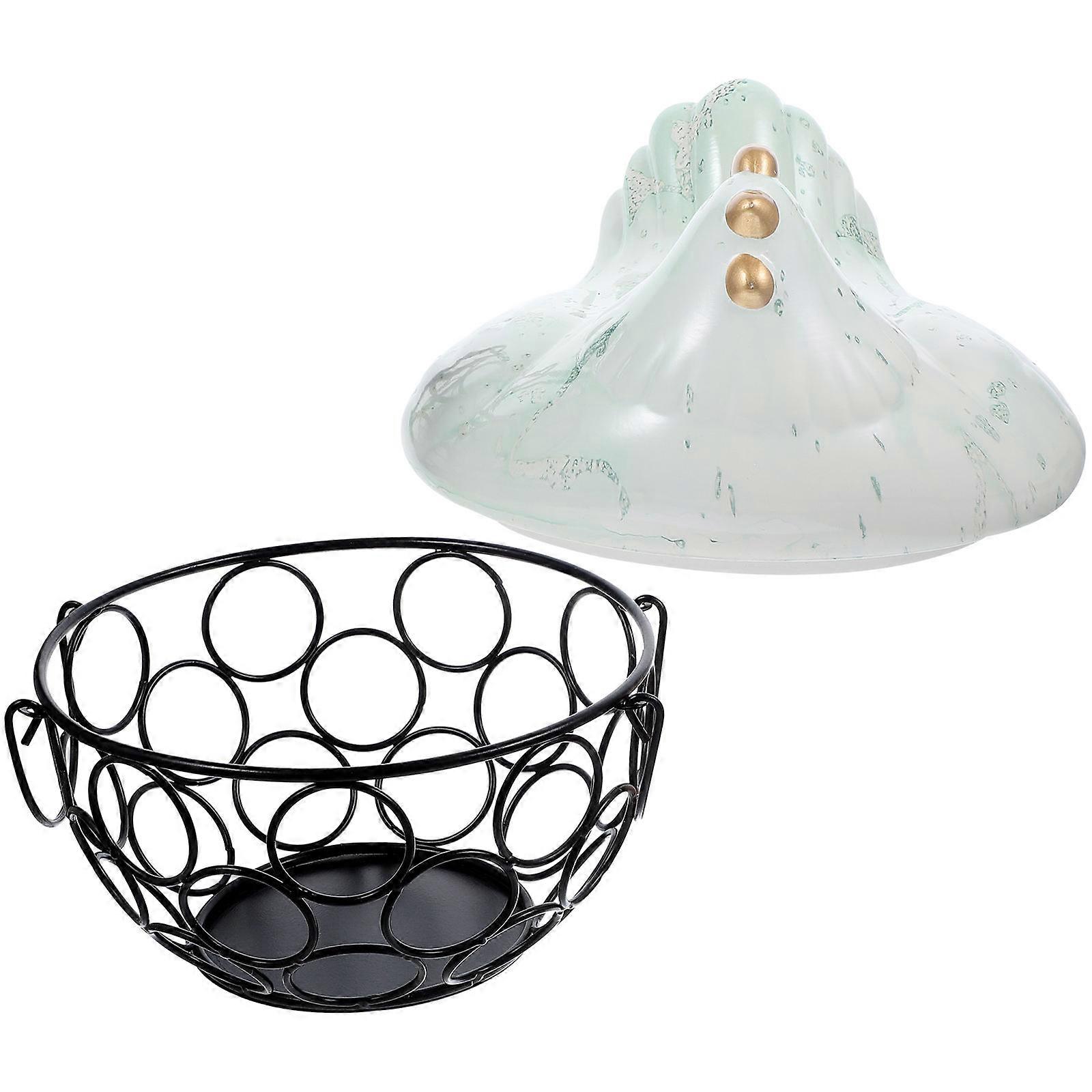 Countertop Egg Holder Multi-Function Basket Round Display Storage Green For 1Pcs
