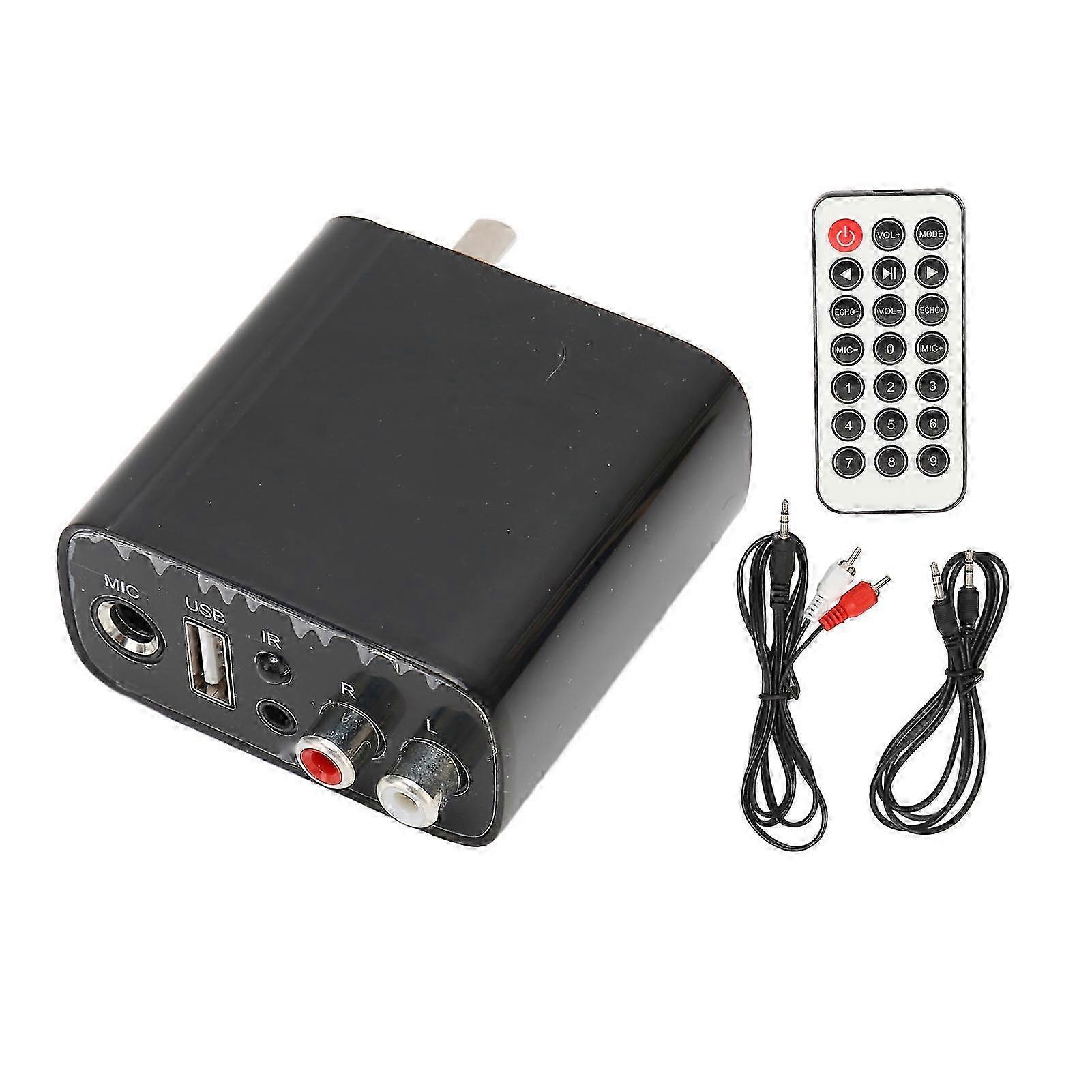 Bluetooth Sound Receiver Support Bluetooth U Disk Play Microphone Input Wireless Sound Receiver Adapter US Plug 100?220V