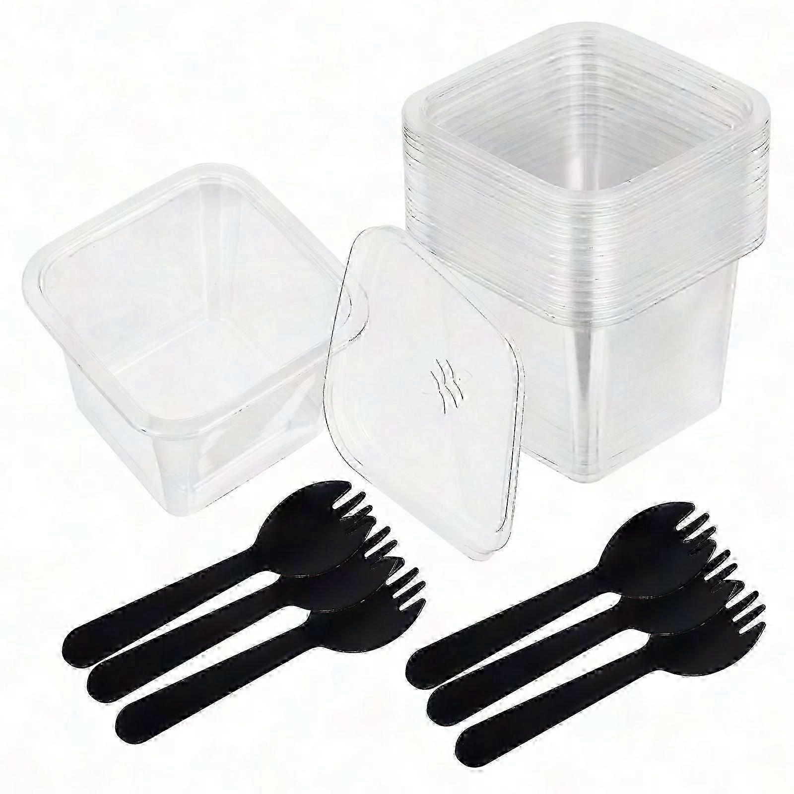 Dessert Cups With Lids 50 Sets Mousse Cake Storage