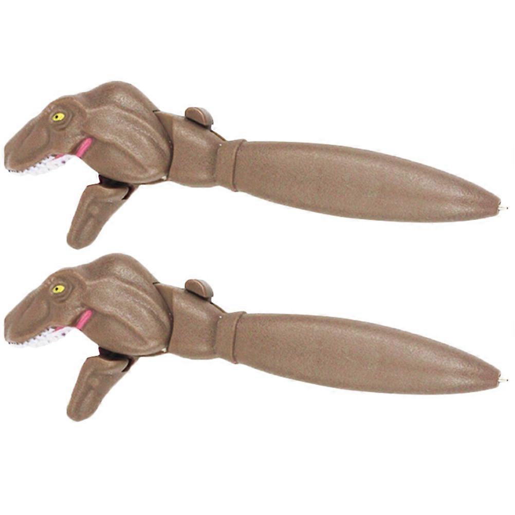 Brown Dinosaur Ballpoint Pen for Writing 2Pcs Multi-Function Design
