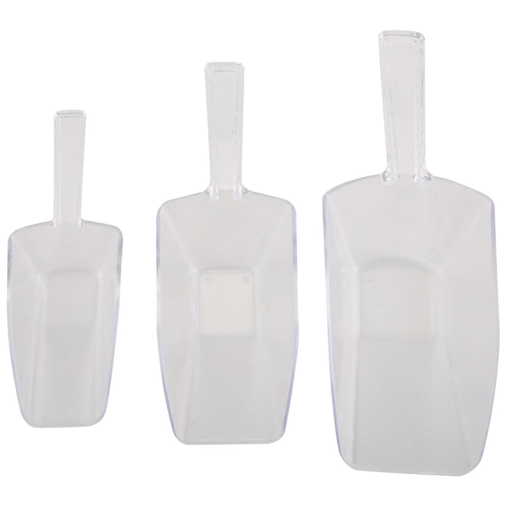 3 Piece Pallet Ice Shape Plastic Scoop - Transparent
