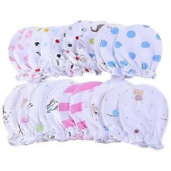 Conjunto de 5 pares de luvas de algodão para bebês de 0 a 6 meses, macias e que não arranham, para meninos e meninas.