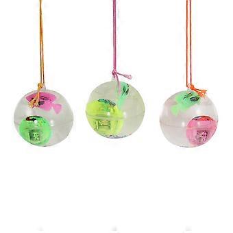3pcs Flashing Crystal Balls Luminous Bouncy Balls Colorful Jumping Balls Flashing Children's Toys 2.2 Inch Ball with Rope Mixed Color