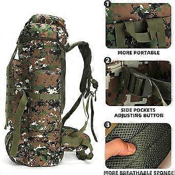 80L Jungle Camouflage Tactical Backpack - Waterproof, Adjustable, Comfortable for Camping, Hiking, Trekking & Outdoor Adventures