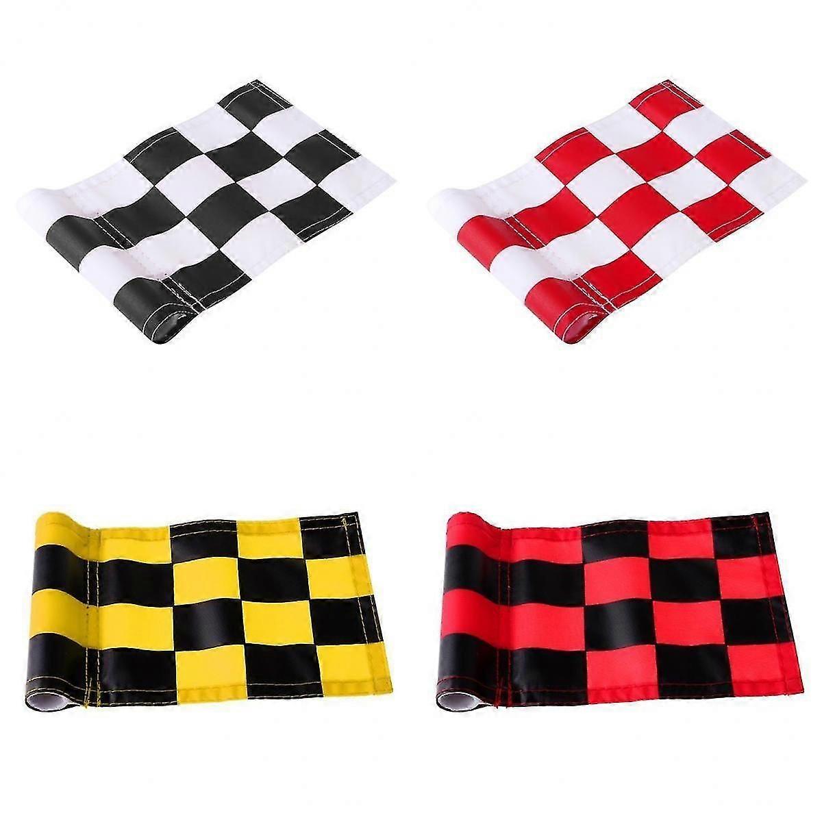 4pcs Golf Putt Practicing Training Flag Putting Green Chequered Flag Marker