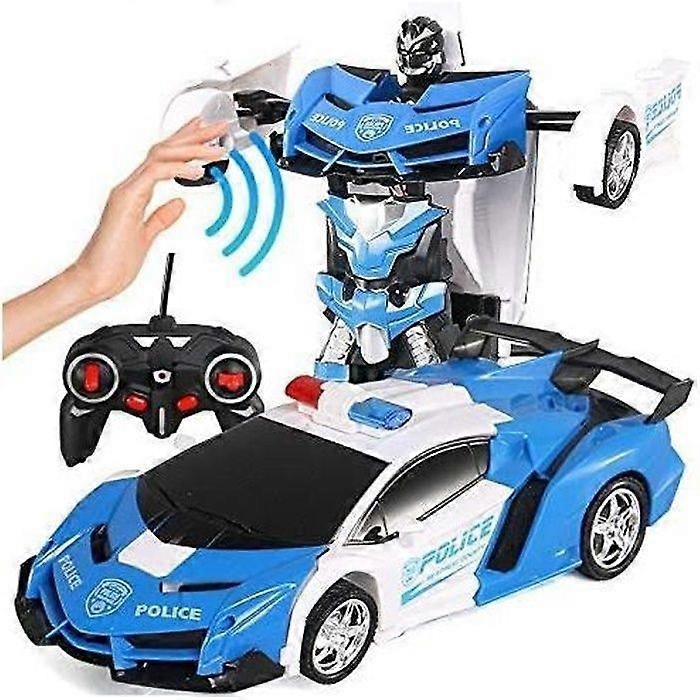 Transforming Robot Car - RC - 1/18 - Remote Control - Blue