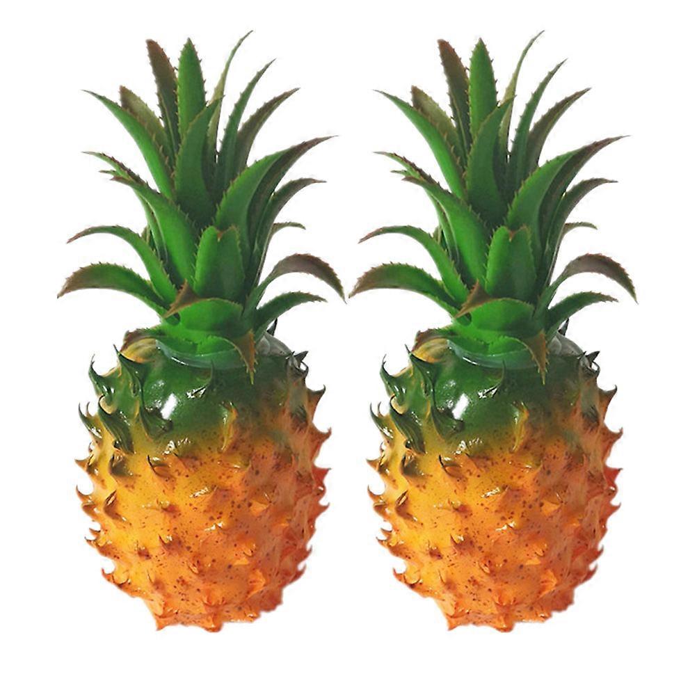 Imitation Pineapple Model Simulation Fruit for Decoration 2Pcs Yellow