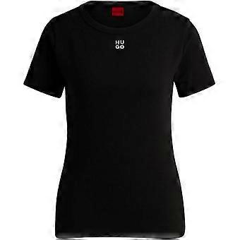 Camiseta regular Hugo para mujer con logo bordado