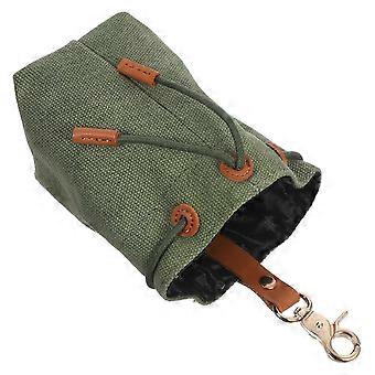 Canvas Treat Pouch Large Opening Dog Treat Storage For Walking Puppy Training And Outdoor Use Waterproof Coating 17.50X8.00X8.00CM 1Set