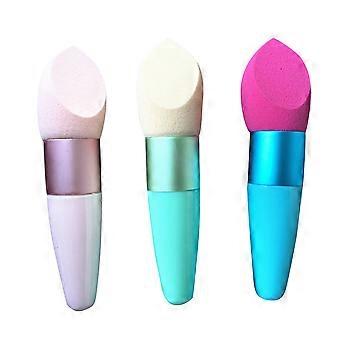 Griff Pilzkopf Makeup Flash Foundation Flüssigcreme-Korrekturschwamm Kosmetik-Mixer-Quaste für Frauen (zufällige Farbe)