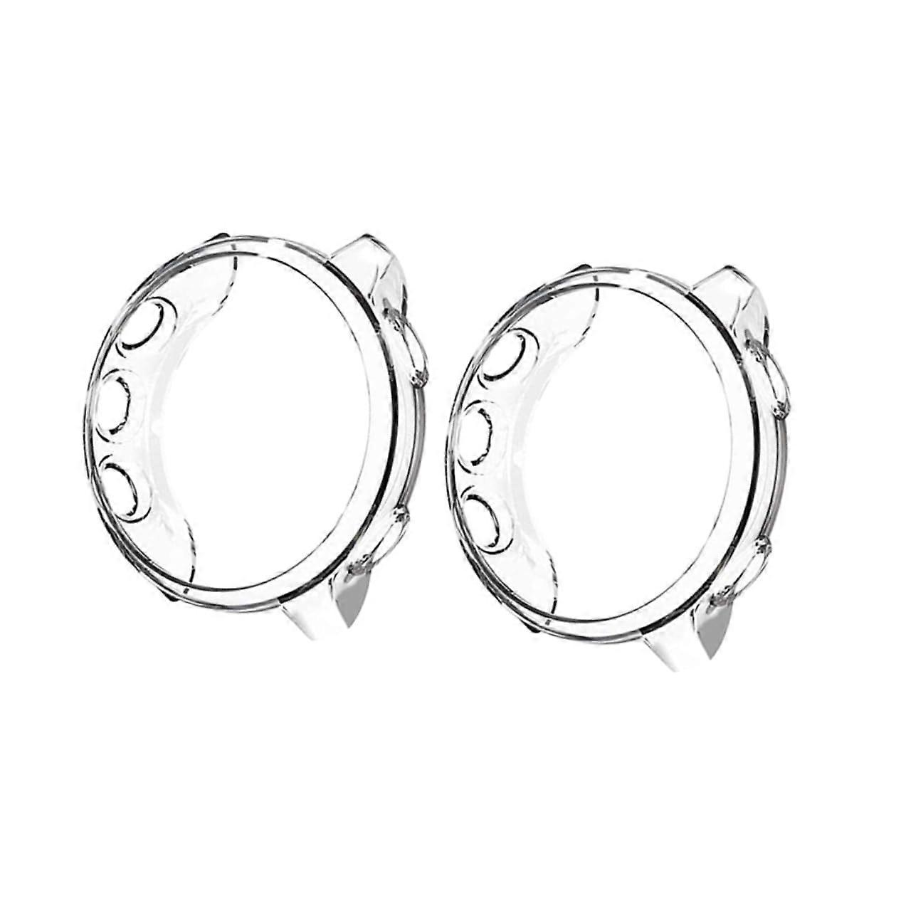 2 Pack Electroplated Transparent Smartwatch Case Cover, Scratch Resistant Watch Frame Protector
