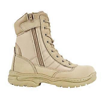 Stivali tattici militari da uomo, stivali da lavoro da trekking da combattimento da 203 mm, per la sicurezza all'aperto, taglia UK 9.5 color sabbia
