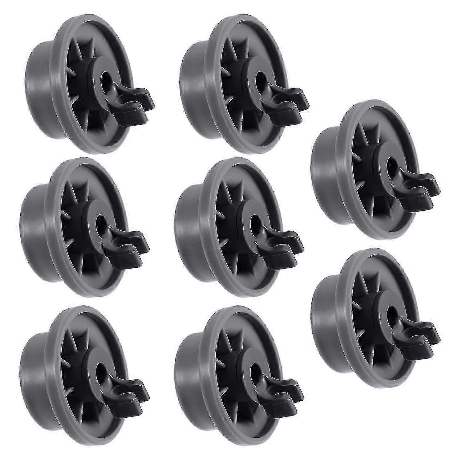 Dishwasher Lower Rack Wheel Replacement, 8-Piece Set, Durable ABS Material, Compatible with Select Dishwasher Models