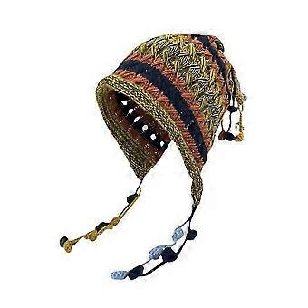 Gestrickte gehäkelte bunte Wollmütze häkeln Mütze warme Ohrenklappe Hut Quaste Kapuze