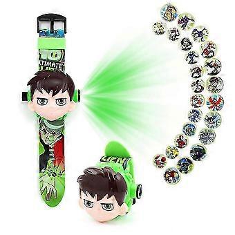 Kids Superhero Princess Character Digital Wrist Watches Flip Cover Projector Projection Watch Boys Girls Birthday Gift 26-27