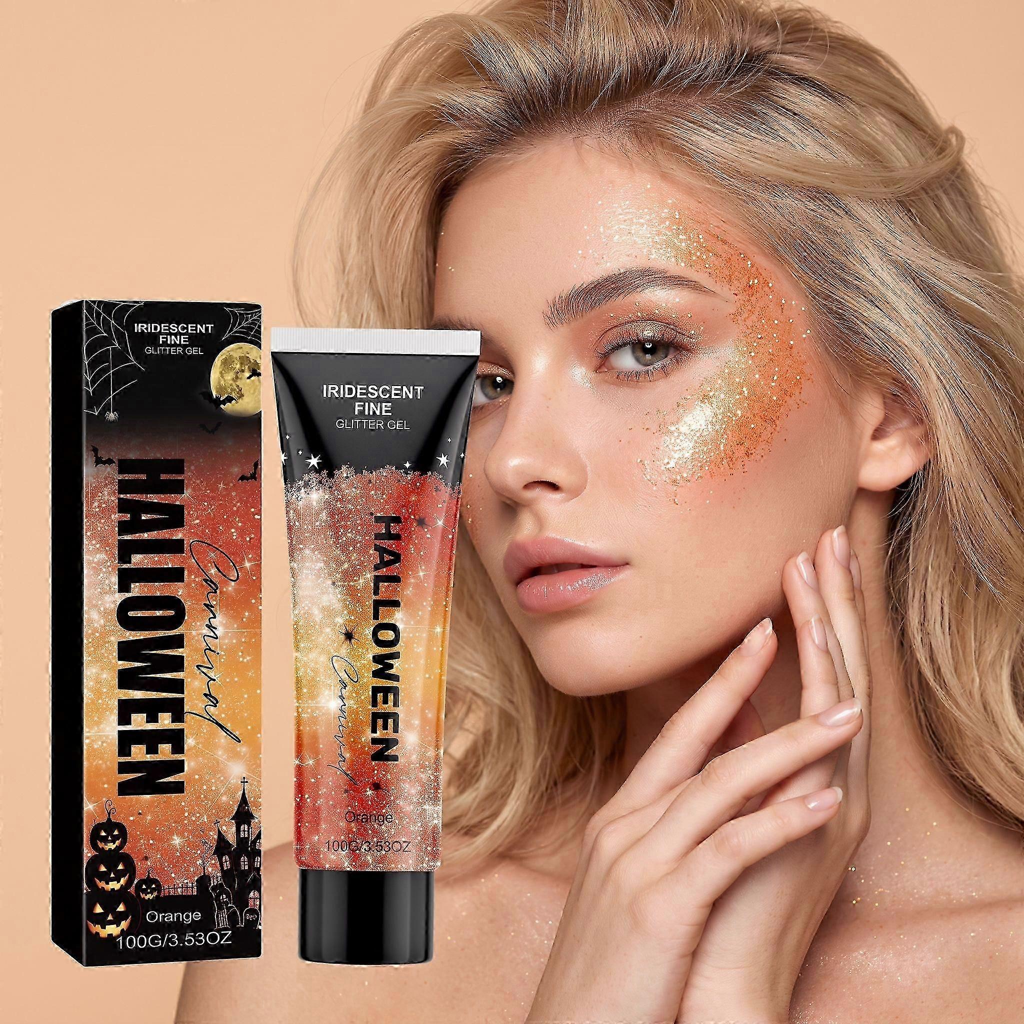 Halloween Glitter Gel  Orange Shimmer Makeup