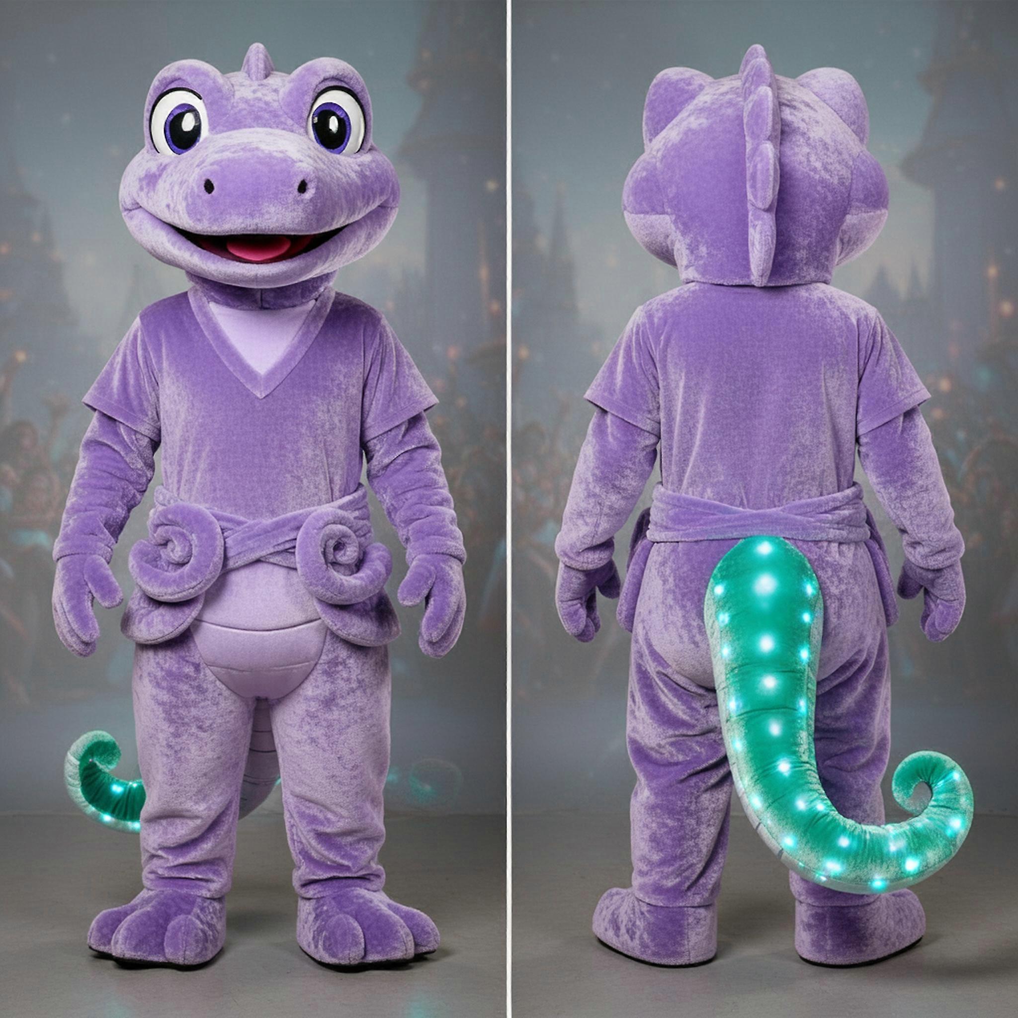 MASTICOT Lavender Velvety Lizard Mascot