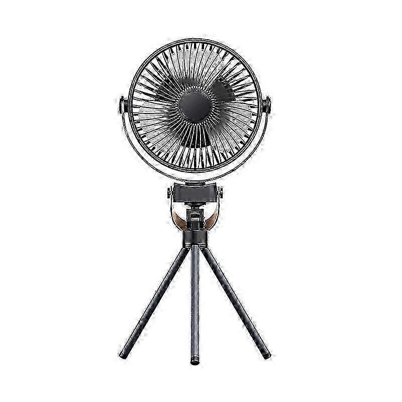 Mini camping fan with LED light, 360 rotation