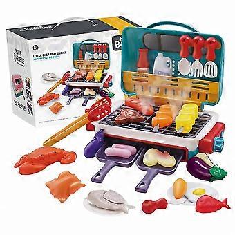 Kinder Grill Rack Spielzeug Küche Kochen Realistische Spray Licht Sound Farbwechsel Spiel Lebensmittel Set FLYE242541