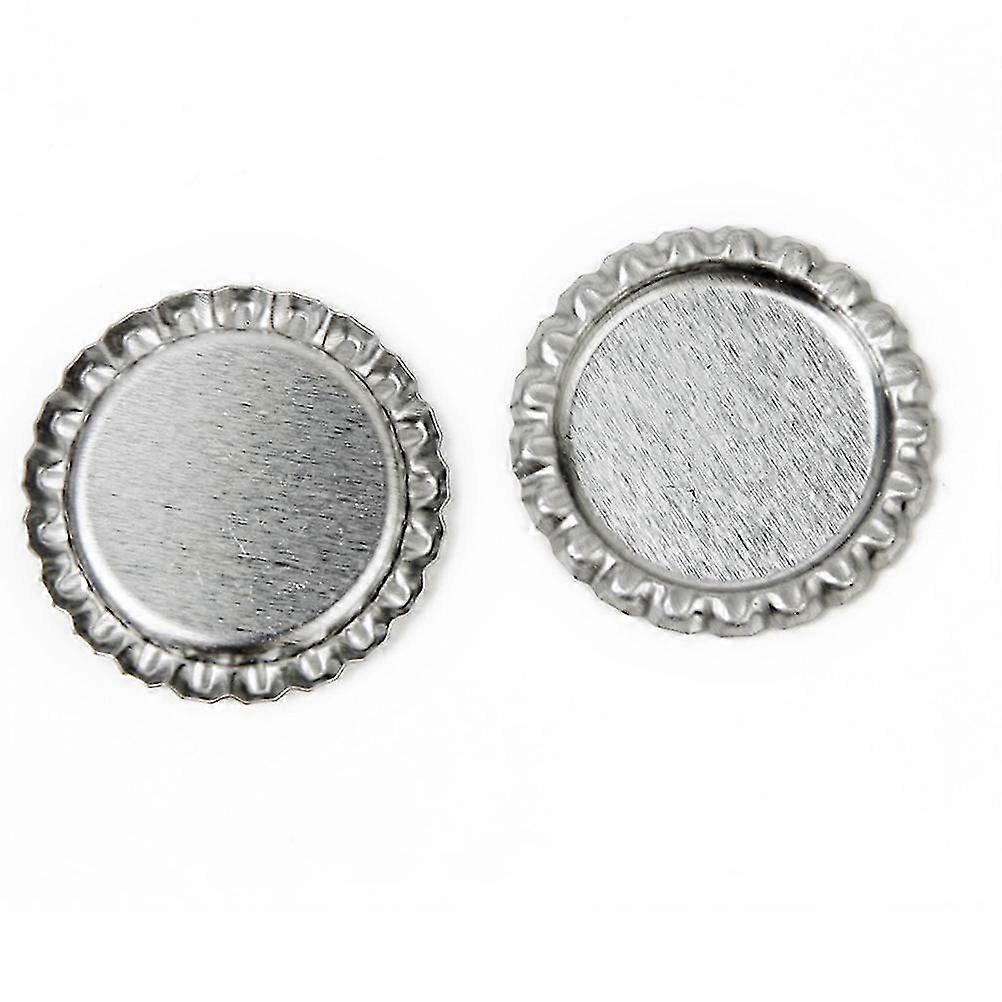 Bottle Caps Silver Flat for DIY Projects with 100Pcs Set
