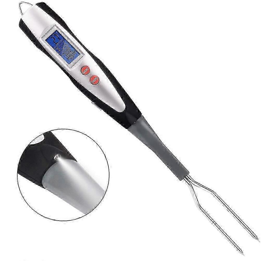 Thermometer fork for meat with digital reading