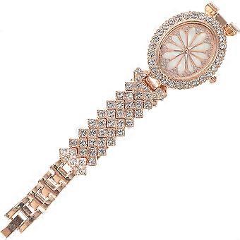 Elegante Damenarmbanduhr in Roségold-Optik