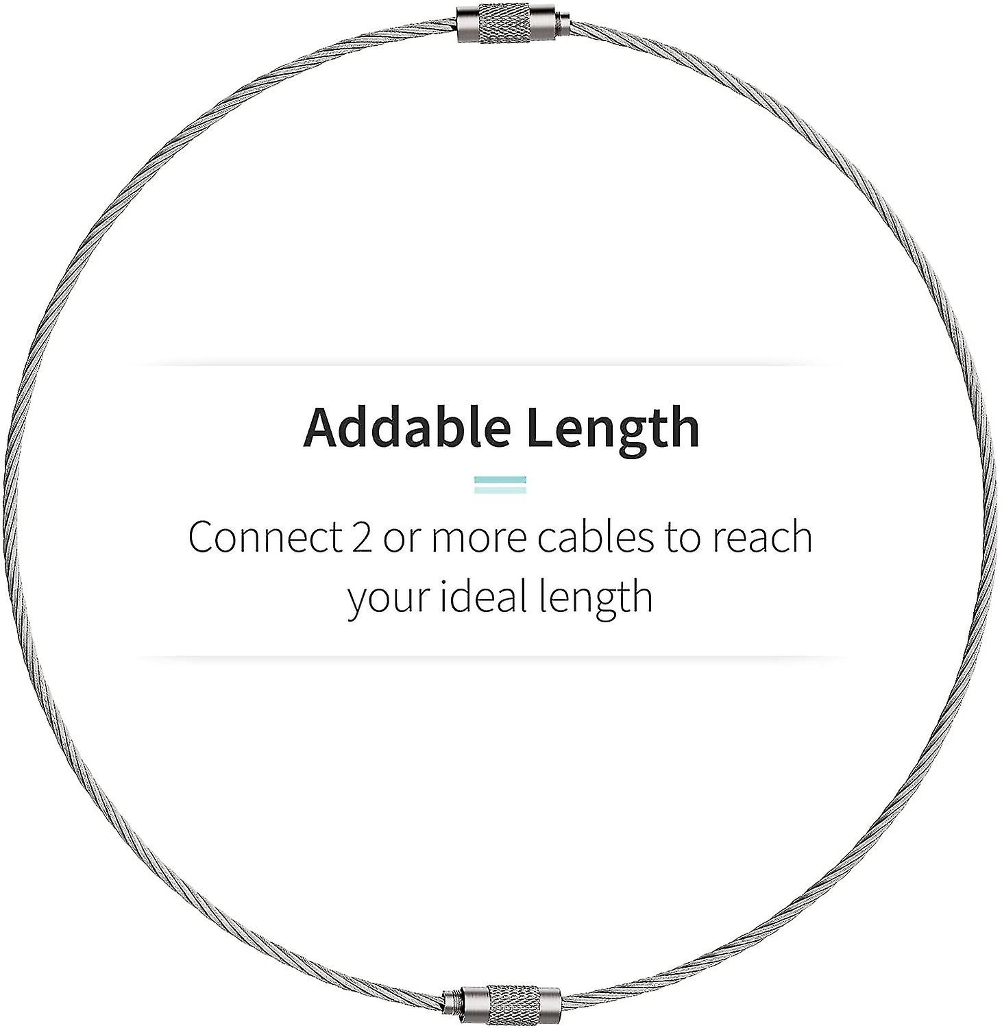 13cm Wire Keychain Cable Large Stainless Steel Key Ring Loop Holder For Outdoor