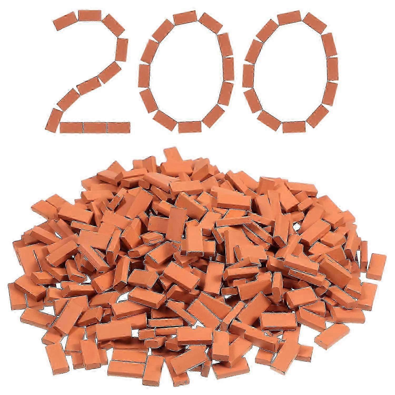 200pc Clay Mini Bricks 6x11x2.5mm