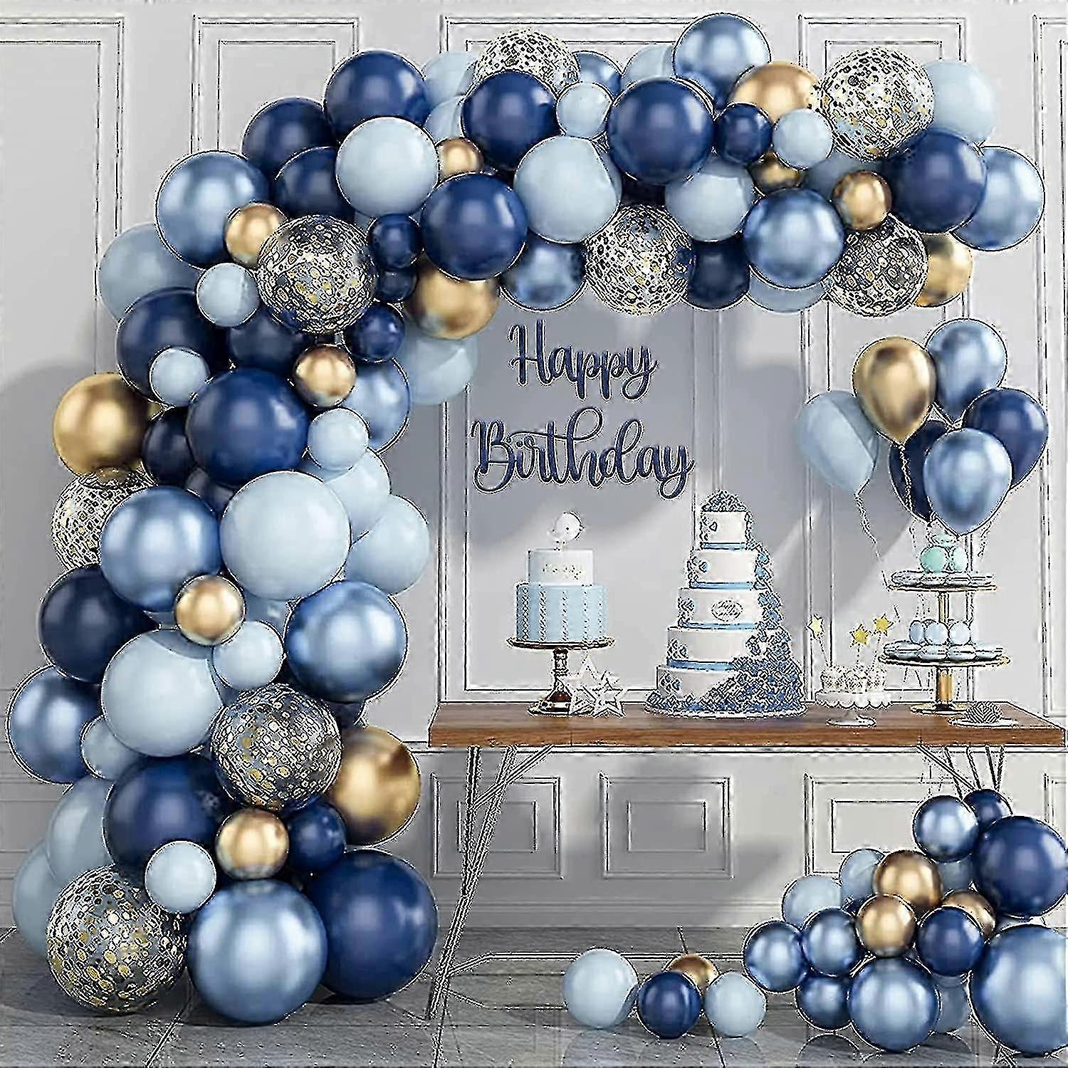 Navy Gold Balloon Garland Kit