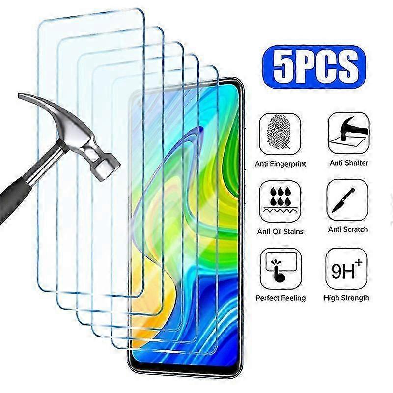 5 Pieces Tempered Glass Screen Protectors Compatible with Redmi Note 8 Pro