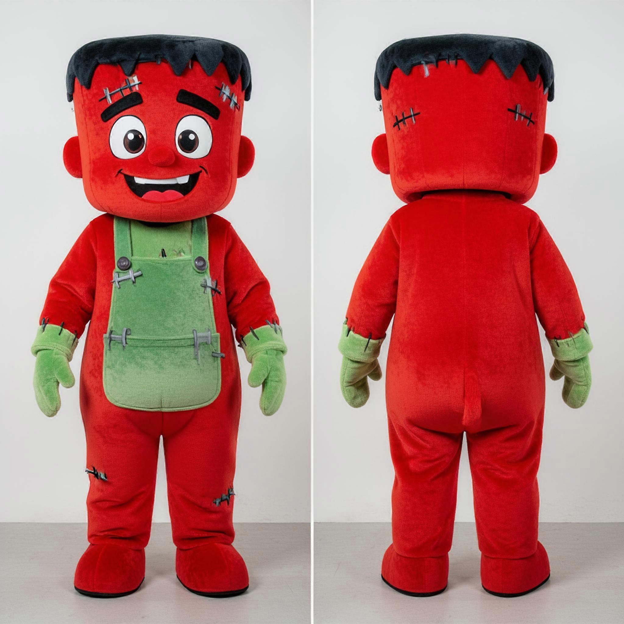 MASTICOT Crimson Broad Shouldered Frankenstein Mascot