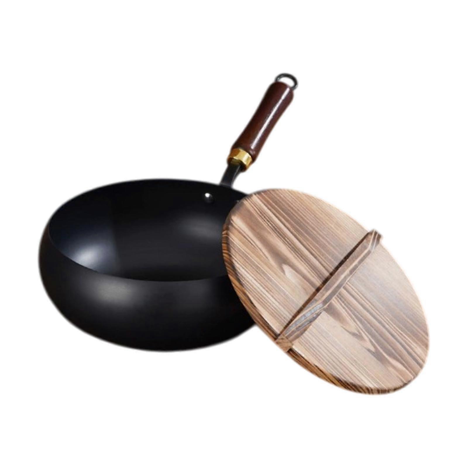 Deep Cast Iron Wok Flat Bottom