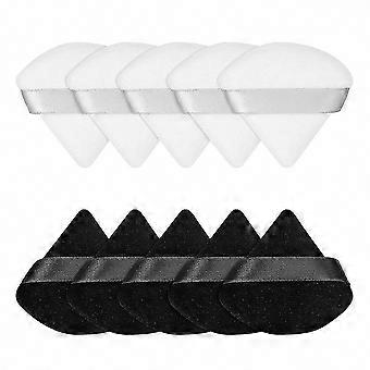 Soft Triangle Makeup Powder Puffs, 10-Pack Compatible with Loose, Mineral & Body Powder