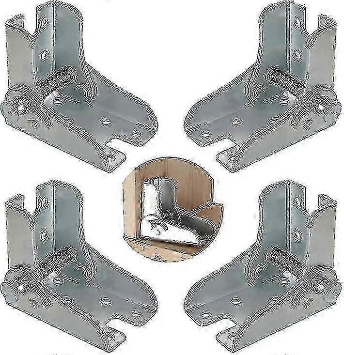 4-Piece Self-Locking Folding Table Legs with Adjustable Frame Brackets for Workbench, Desk, Kitchen