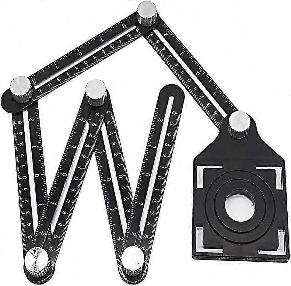 Multi-Angle Jig Tool, Aluminum Alloy Multi-Function Measuring Ruler & Protractor, Adjustable Multi-Hole Angle Layout Tool for Woodworking GROOFOO