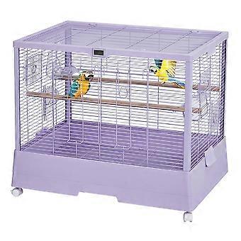 Vogelkooi Draagbaar - Paars - Metalen Kooi - Voor Parkieten En Budgies - Met Speeltop En Lade