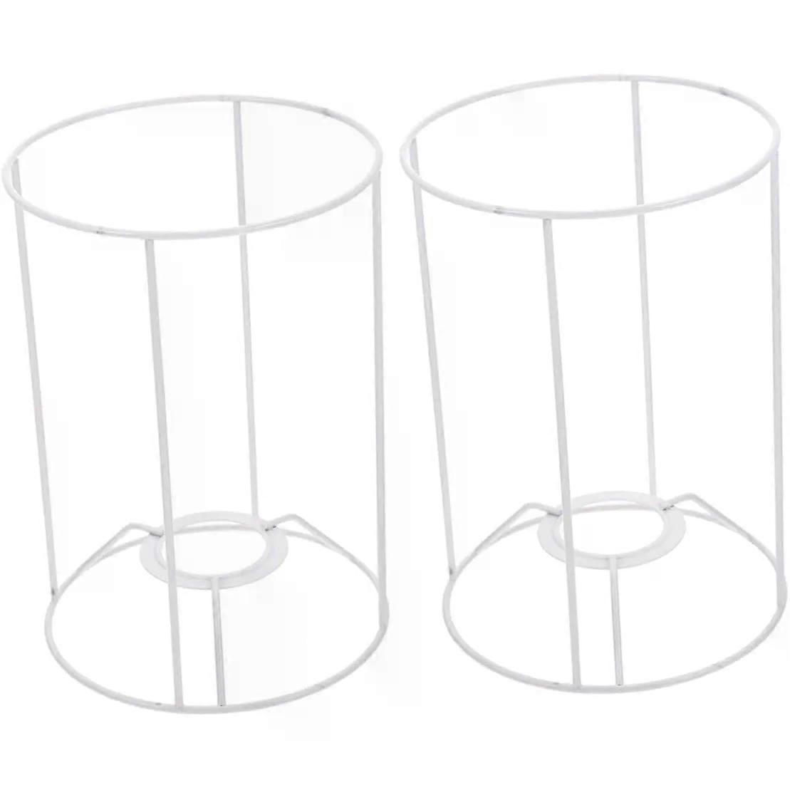 Iron Lampshade Holder Frame Ring, E Screw Base, White