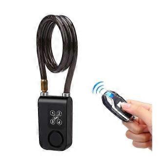Cycling Security Lock Wireless Remote Control Anti-Theft Vibration Alarm Lock Electric Motorcycle Code Chain Lock-Good