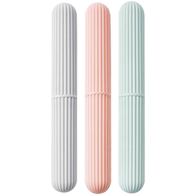 3pcs Portable Plastic Toothbrush Case Toothbrush Box Toothpaste Storage Holder (mixed Style)