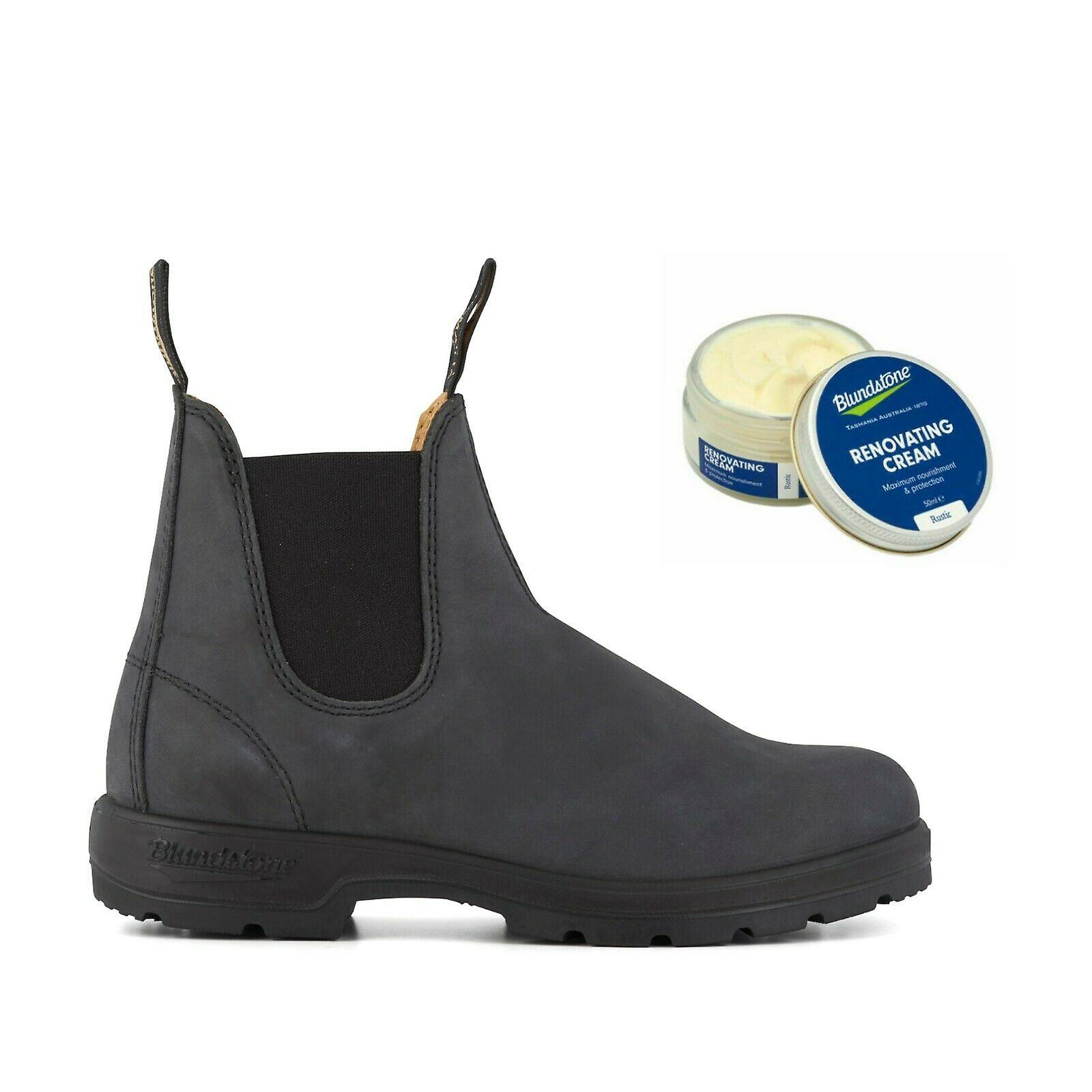 Blundstone 587 质朴黑色皮革切尔西靴