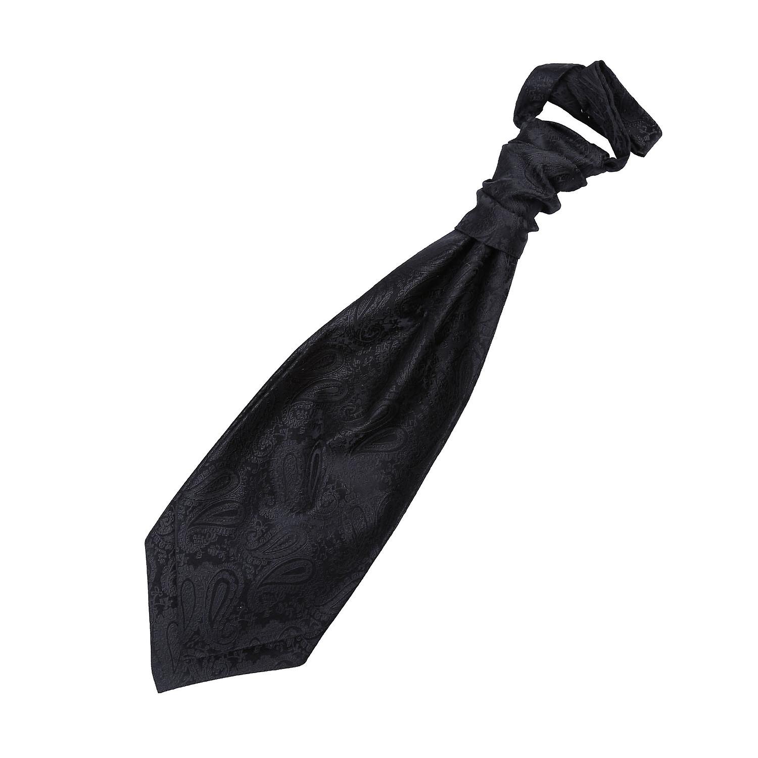 Black Paisley Pre-Tied Wedding Cravat