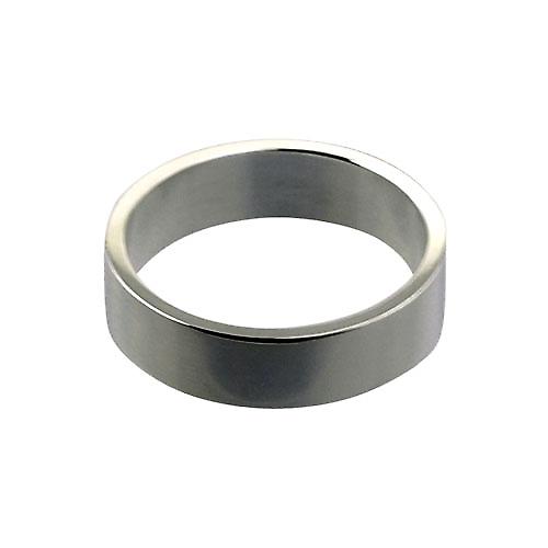 9ct White Gold 6mm plain flat Wedding Ring Size Z