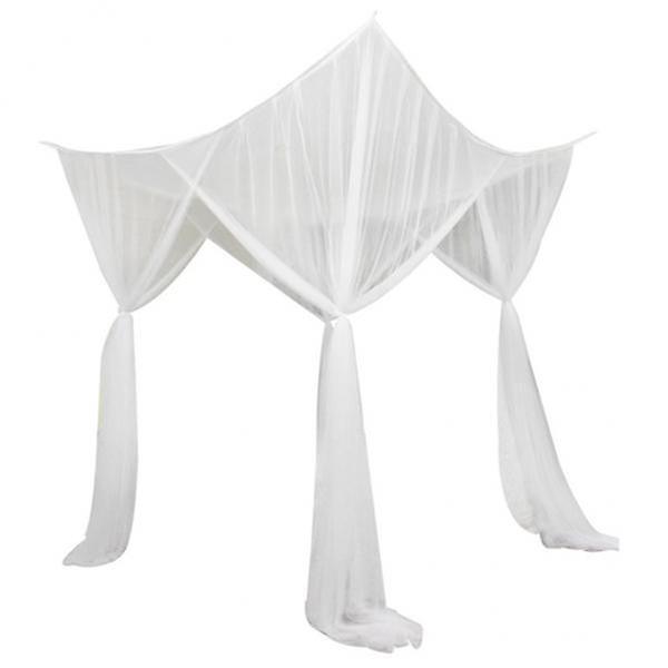 3x4 Corner Post Bed Canopy   Net Bedroom Hanging Bed Valance White