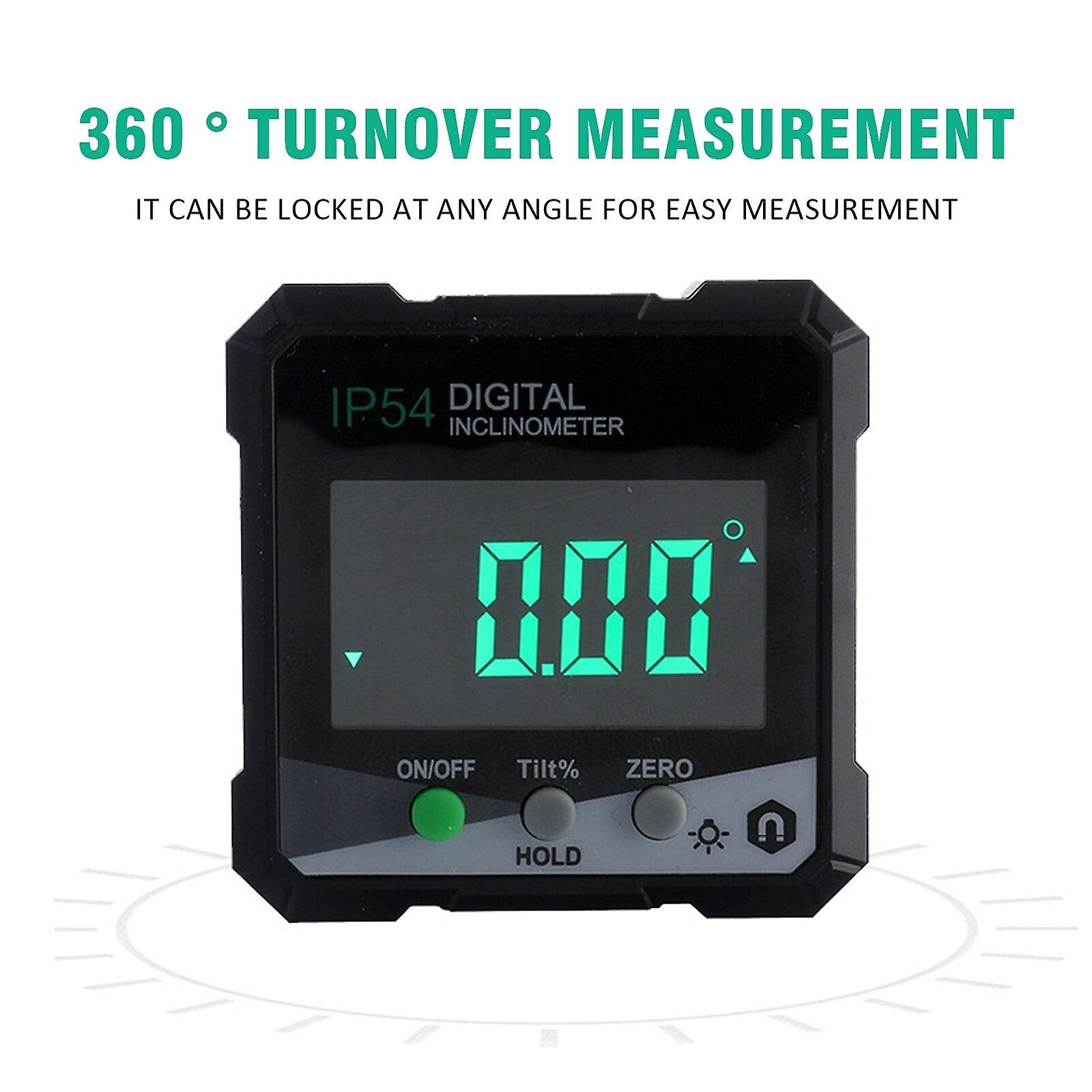 Plastic Digital Angle Finder 4*90° Lcd Magnetic Digital Inclinometer Level Box Gauge Black