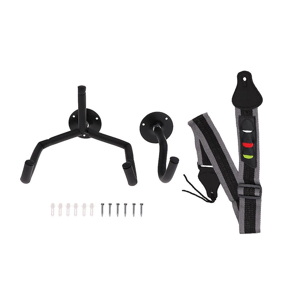 Support mural horizontal pour guitare Slatwall avec médiators à sangle