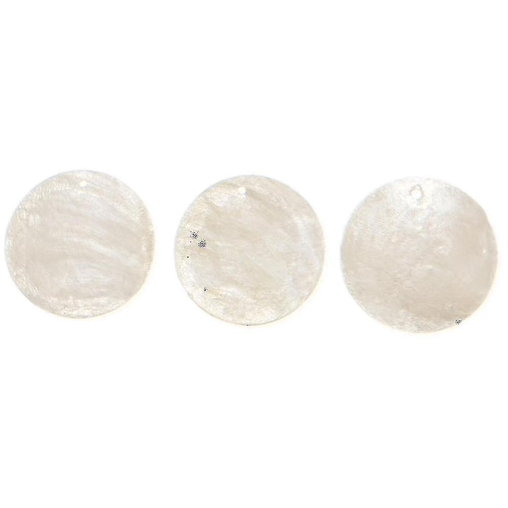 Plate Beads 100x Nacre Pearl Shell Round 35mm White
