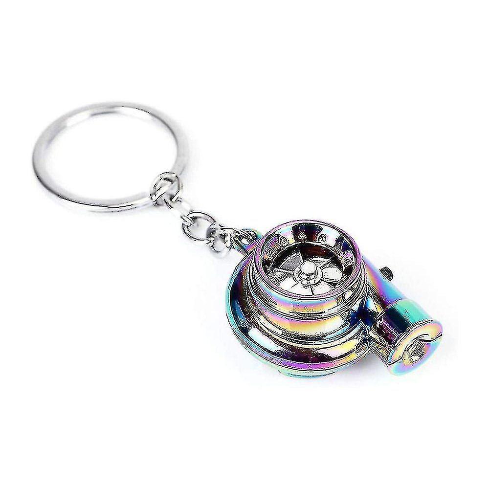 Car Metal Keychain Sound Turbo Key Plain Bearing Spinning Model Turbine Turbo Ring Key Turbo Shaped